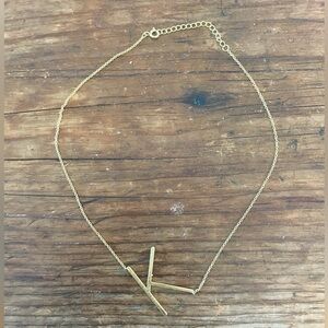Anthro monogram pendant necklace